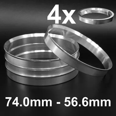 4x Aluminium Metal Spigot Rings 740-566 Car Alloy Wheel Hub Centric 74.0-56.6 • $12.89