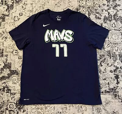 DALLAS MAVERICKS NIKE CITY EDITION Mens Size 2XL LUKA DONČIĆ NAME & NUMBER TEE • $39.99