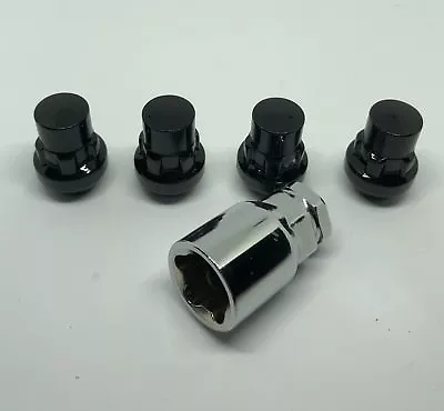 LOCKING LUG NUTS WHEEL LOCKS M12x1.5 BLACK BULGE ACORN LOCK GM/FORD/TOY🎗️ • $17.95