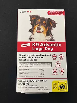 K9 Advantix Flea & Tick Large Dog 21-55 Lbs 2 Monthly Doses • $20.99