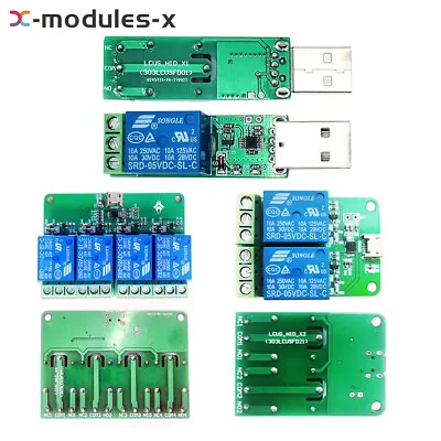 HID Drive-free Micro USB 1/2/4 Channel 5V Relay Module 5V 10A/250VAC 10A/30VDC • $4.25