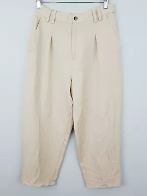 URBAN OUTFITTERS Womens Size L Or 14 Beige High Waisted Cropped Pants • $55