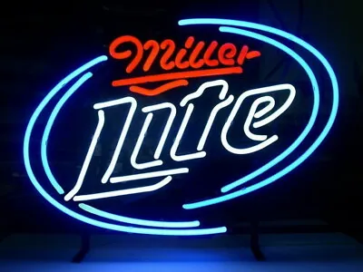 $99.95 • Buy Miller Lite 17 X14  Neon Light Sign Lamp Acrylic Artwork Display Glass LED89