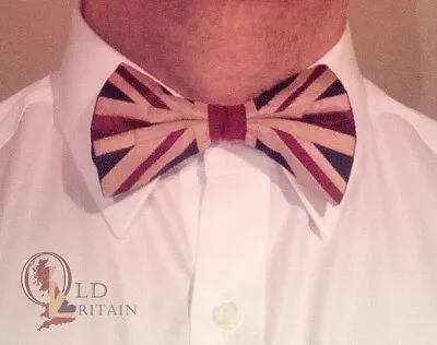 Vintage Union Jack Bow Tie  Real Silk - Jubilee & Coronation Celebration Wear • £14.99