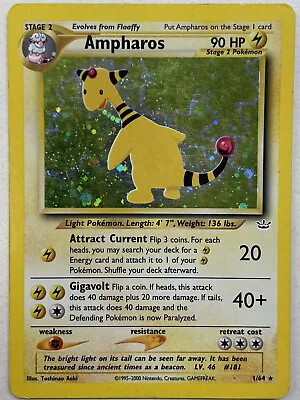 $14.49 • Buy Pokemon TCG Ampharos 1/64 Neo Revelation Holo Rare Unlimited - MP