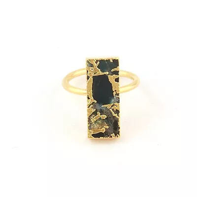 Copper Turquois Gold Plated Adjustable Statement Ring Gift For Men & Women • $6.49