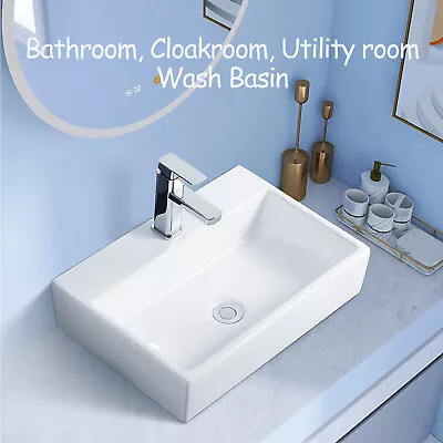 £19.89 • Buy Round Rectangle Countertop Basin Sink Ceramic Vessel Bowl Washbasin For Bathroom