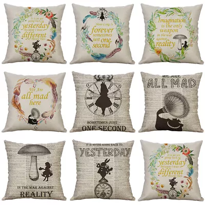 Throw Pillow Covers Printed Alice In Wonderland Quote Vintage Dictionary Page • $3.15