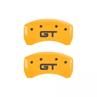 MGP Caliper Covers Rear Set Of 2 Yellow Finish Black Mustang / GT (S197) • $185