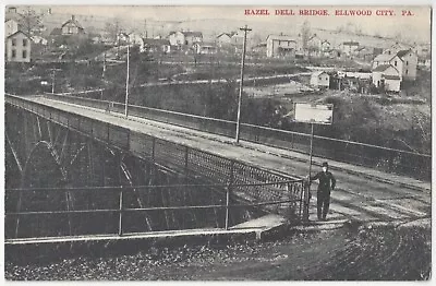 1909 Ellwood City Penn PA - Bridge & Town View - Vintage Pennsylvania Postcard • $7.99