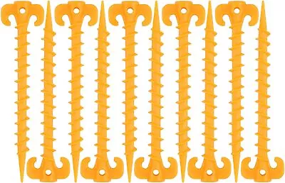 £8.95 • Buy Tent Pegs Plastic Spiral Thread X 10 -  Suitable For Grass, Beach, Soft Ground 