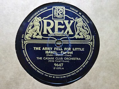 CASANI CLUB - Army Fell For Little Isabel / JACK PAYNE - The Darling 78 Rpm Disc • £3.99