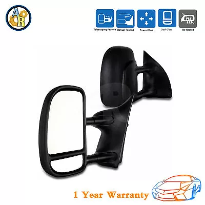 ★Pair Power Extendable Towing Mirrors For Ford F-250 Super Duty Truck 1999-2007 • $112.04
