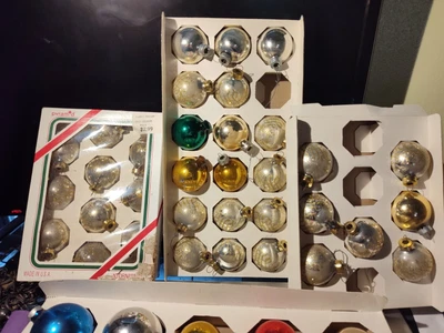 $24.99 • Buy Vintage Pyramid Multicolor Glass Bulb Ball Christmas Tree Ornaments, USA MCM