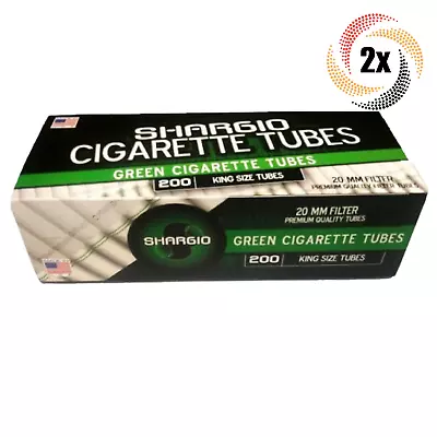 2x Boxes Shargio Green Menthol King Size ( 400 Tubes ) Cigarette Tobacco RYO • $14.58