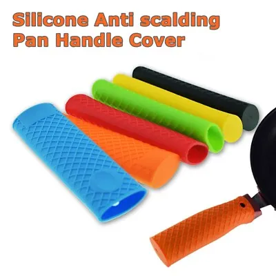 2Pcs Silicone Pot Pan Handle Kitchen Saucepan Holder Sleeve Slip Cover Grip • £6.18