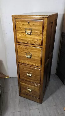 Vintage National Mt. Airy Solid Oak Wood 4-Drawer File Cabinet Mission Style • $1260