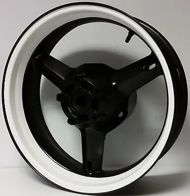 Custom White Motorcycle Inner Rim Decals Wheel Stickers Stripes Tape Vinyl Wrap • $30.99