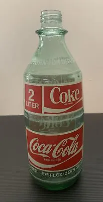 Vintage 1970's Coca-Cola 2 Liter 67.6 Fl Oz Size Empty 13  Glass Bottle Green • $19.99