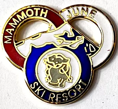 1987 Vtg Mammoth June Ski Resort Hat Lapel Pin Skiing Badge Enamel Cloisonne • $6.39