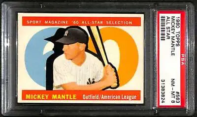 1960 Topps #563 Mickey Mantle HOF AS PSA 8 NMMT C86063 • $1700