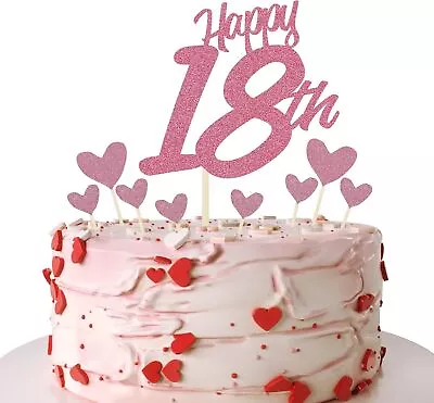 Happy 18th Birthday Glitter Cake Topper • £2.99