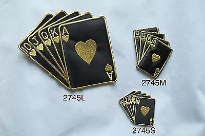 #2745 Black Royal Flush Poker Card GamblingCasino Embroidery Applique Patch • $2.99