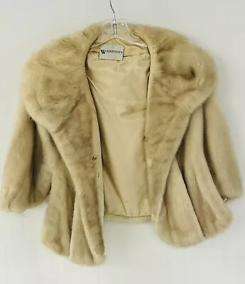 Vintage Weinstock’s Genuine Rabbit Fur Stole Shall Cream Damaged As Is • $35