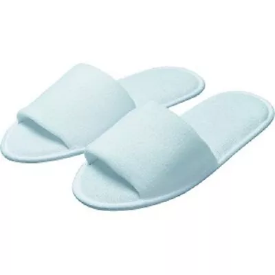 White Towelling Open Toe Slippers • £4