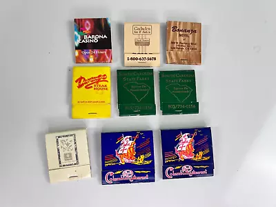 Lot (9) Vintage Matchbooks Matches Restaurants Motels Casino State Park 8 New • $9.95