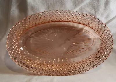 Vtg Anchor Hocking Pink Depression Glass Miss America Celery Dish Oval Oblong • $15