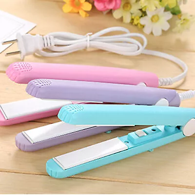 2-in-1 Ceramic Mini Hair Curler Portable Straightener Tourmaline Iron Heating • $11.59