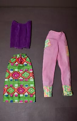 Vintage Barbie Mod Mixed Clothing - Color Magic Pants Fancy That Purple Top • $14.53