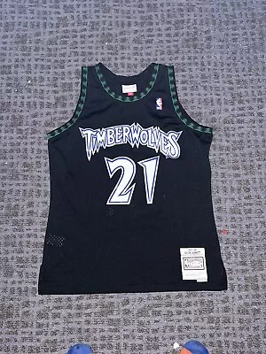 Minnesota Timberwolves Kevin Garnett Black Basketball Vintage Throwback Jersey • $59.99