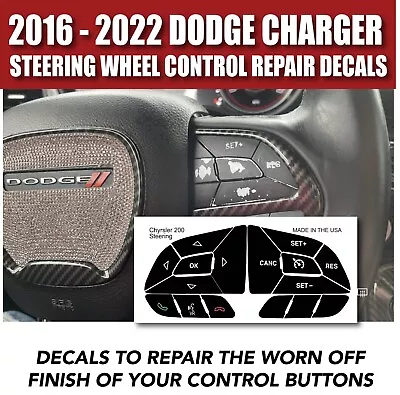 2016 - 2022 Fits Dodge Charger Steering Wheel Button Repair Decals Stickers • $19.95