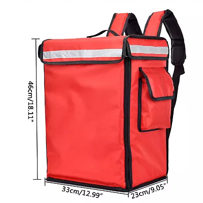 Food Delivery Backpack Foil Insulated Food Pizza Delivery Bag For Motorbike Bike • £28