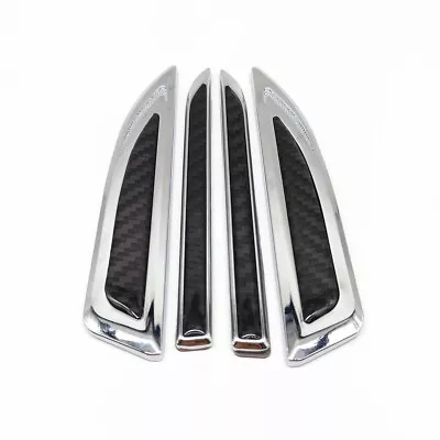 Carbon Fiber Car Front Bonnet Fender Cover Trim Dagger Emblem Side Wing Decor • $18.10