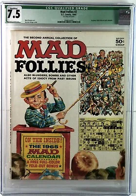 Mad Follies #2 – 1964 EC Publications – Magazine CGC 7.5Q – Alfred E. Neuman • $44