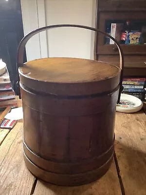 Vintage Firkin Wood Sugar Bucket H: 10” Wood Handle  • $129.99