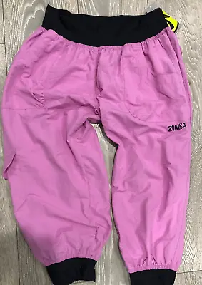 Ladies Girls Pink Black Zumba Fitness Pants Gym Dance Trousers Crop Cargo Combat • £8.99