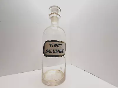 Label Under Glass Pharmacy Apotherary Tinct. Calumbae Bottle With Stopper • $9