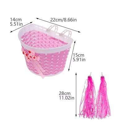 Girl Fashion Kids Bike Basket Handlebar Tassel Bowknot Handwoven With Streamer • $12.69