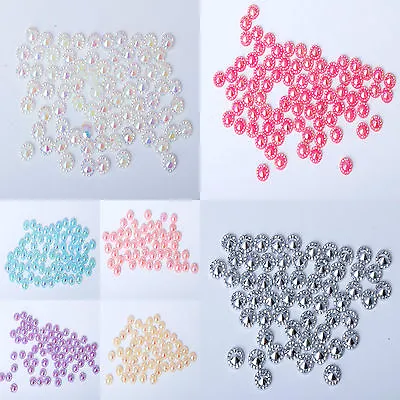 4-6mm AB Iridescent Rhinestones Face Gems Card Making Embellishments Bling • £2.50