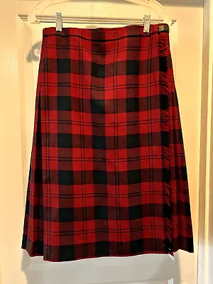 Highland Home Industries Skirt Women's S Red Plaid Made Scotland 100% Pure Wool • $19.99
