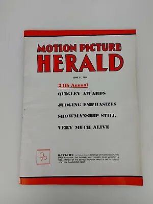 June 21 1958 - Motion Picture Herald Magazine Vintage 50's *Read • $11.95