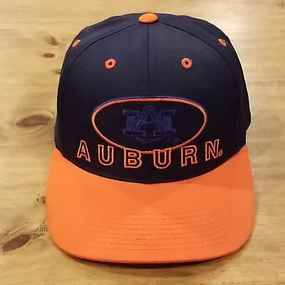 Vintage Auburn Tigers Hat Cap Snapback Blue Signatures Twill One Size Big Logo • $35.05