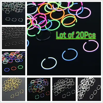 Fashion Stainless Steel Nose Ring Nose Nail Hoop Body Piercing Jewelry Lot Of 20 • $12.95