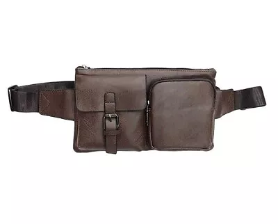 Double Pocket Flat Belt Bag Bumbag Waist Belt Pouch Work Office Holiday Travel • £34.99