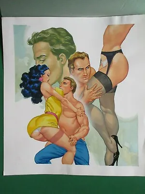 Sexy Gorgeous Babe Breasts Butt Stockings High Heels Beefcake Mexican Cover Art • $199.99