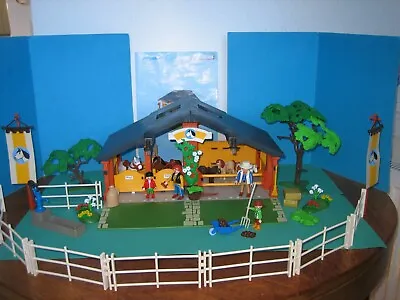 PLAYMOBIL 3120  HORSE RIDING STABLE SET 100% Complete Great Condition + Extras • £29.99